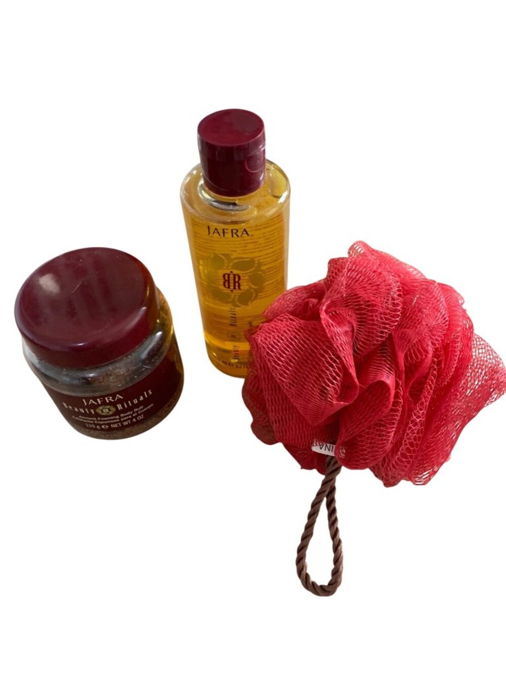 Jafra 3 Piece set Lot Beauty Rituals Anicient Foaming Body Rub & Cleansing Oil &